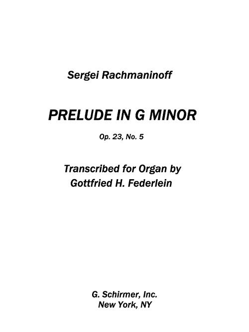 Prelude in G Minor (For Organ)