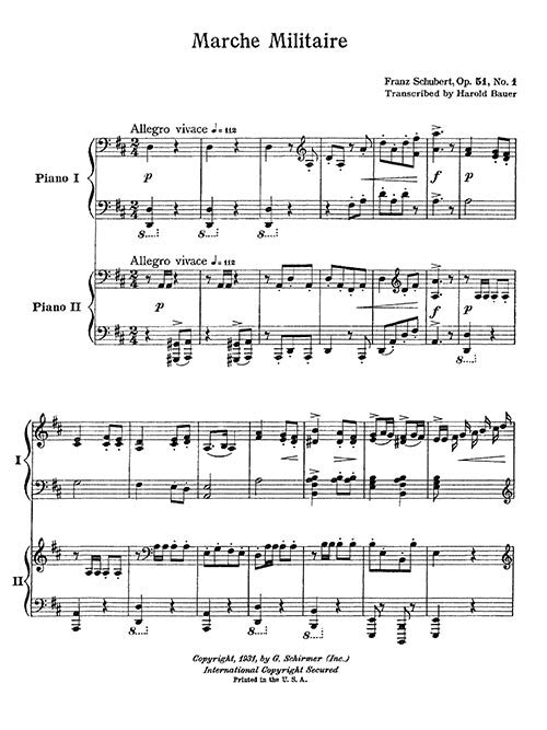 Marche Militaire, Op. 51 No. 1 (2 pianos)
