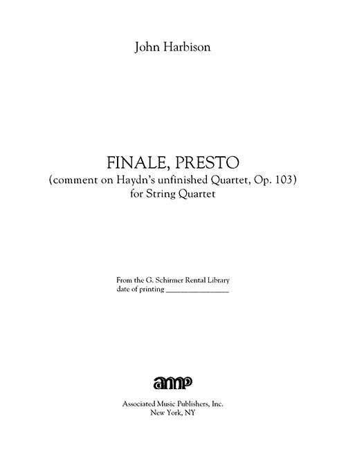 Finale, Presto (for String Quartet)