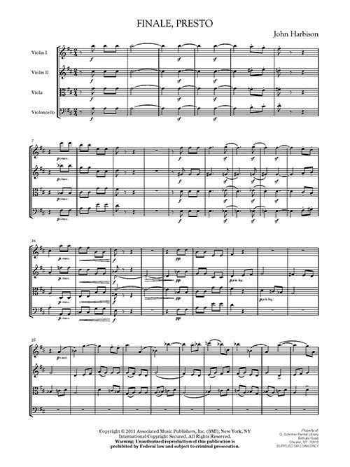 Finale, Presto (for String Quartet)