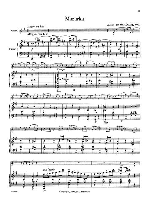 Mazurka - No. 1 from Three Pieces for Violin and Piano