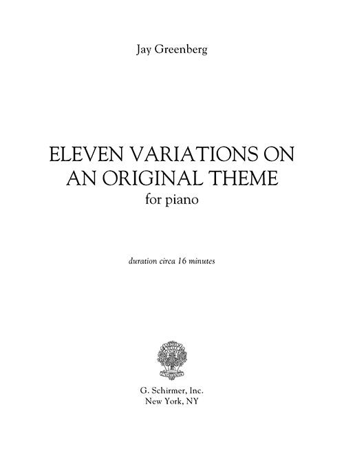 Eleven Variations on an Original Theme
