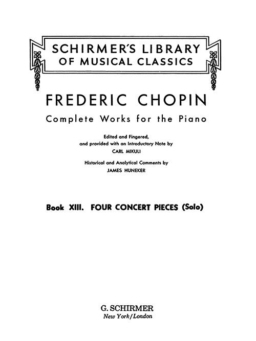 Complete Works for the Piano, Book 13 - 'Four Concert-Pieces'