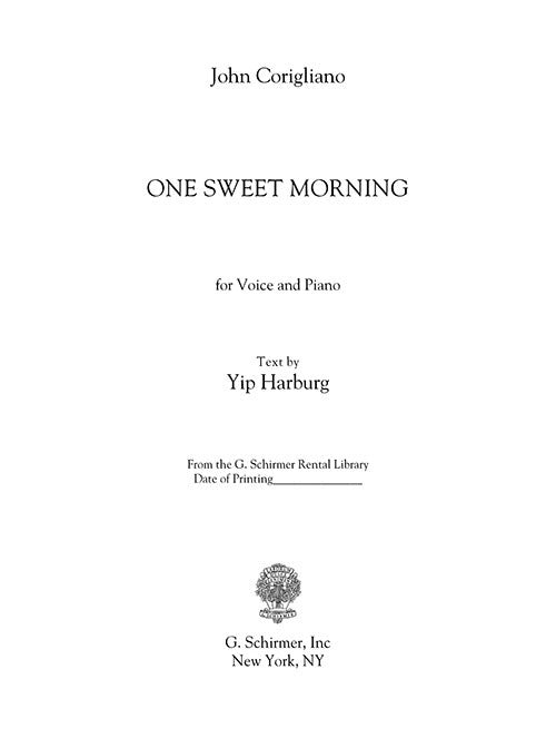 One Sweet Morning, for Male Voice and Piano