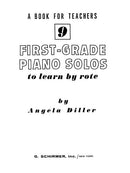 Nine First Grade Piano Solos to Learn by Rote