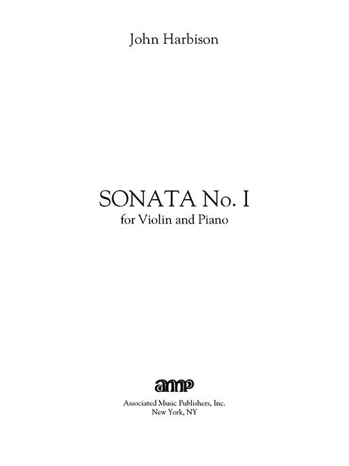 Sonata No. 1 for Violin and Piano