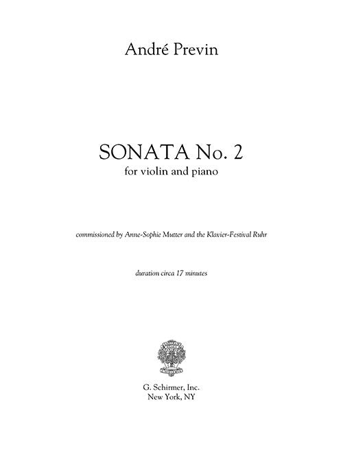 Sonata No. 2 for Violin and Piano