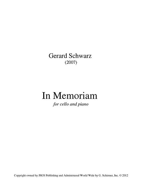 In Memoriam (Cello and Piano)