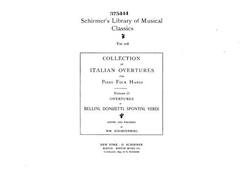 Collection of Italian Overtures, Volume 2 (Bellini, Donizetti, Spontini, Verdi)