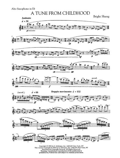 A Tune From Childhood (for Alto Saxophone)