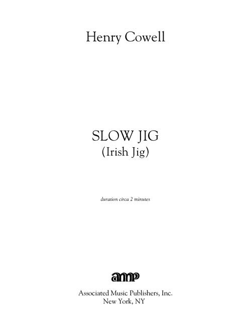 Slow Jig, (Irish Jig) for solo piano