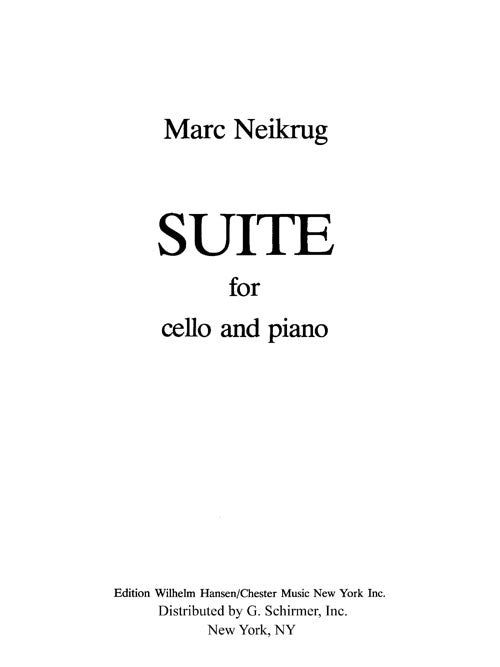 Suite for Cello and Piano