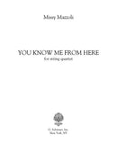 You Know Me From Here