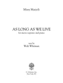 As Long as We Live (Mezzo and Piano)