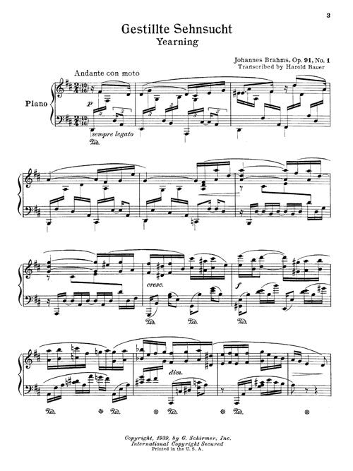 Gestillte Sehnsuct, Op. 91, No. 1