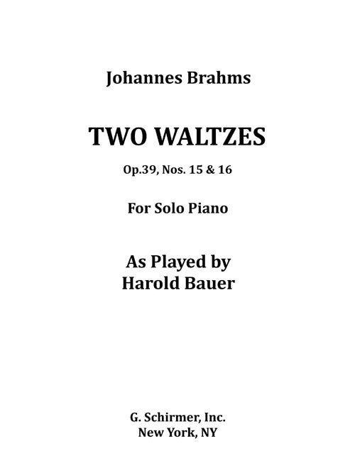 Two Waltzes, Op. 39, Nos. 15 and 16 - Digital (Not Printable)