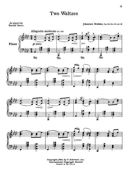 Two Waltzes, Op. 39, Nos. 15 and 16 - Digital (Not Printable)