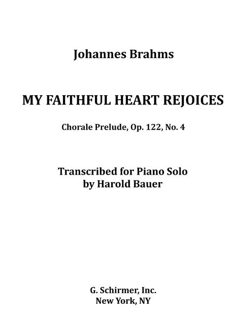 My faithful heart rejoices, Op. 122, No. 4