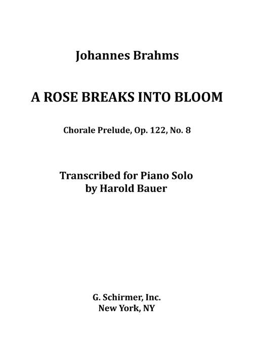 A Rose breaks into bloom, Op. 122, No. 8