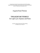 Twilight Butterfly (for soprano and piano)