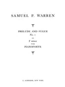 Prelude and Fugue in F minor for Pianoforte