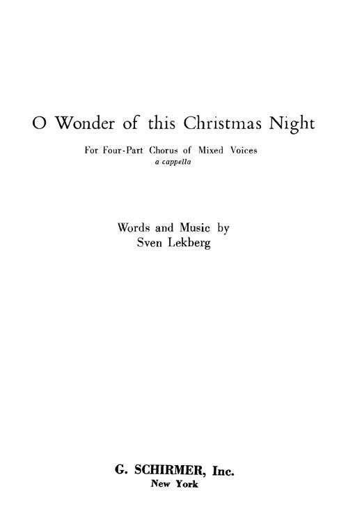 O Wonder of This Christmas Night