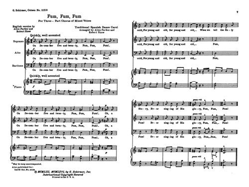 Fum, Fum, Fum (arr. Parker / Shaw)