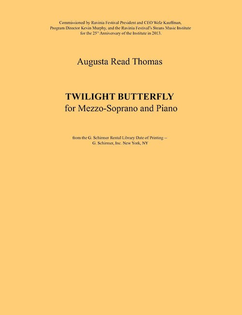 Twilight Butterfly (for mezzo-soprano and piano)