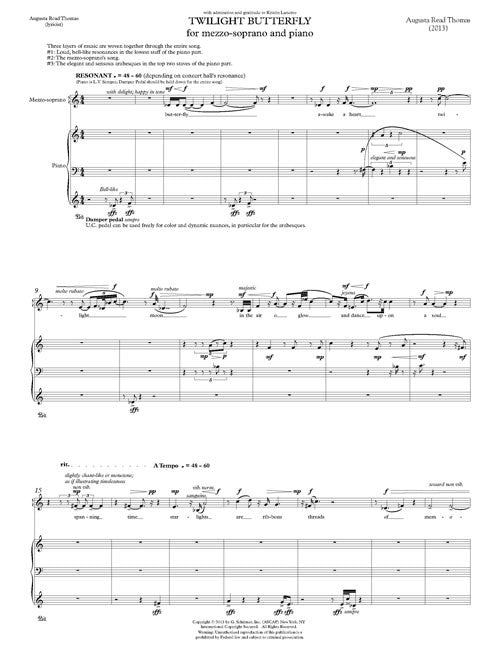 Twilight Butterfly (for mezzo-soprano and piano)