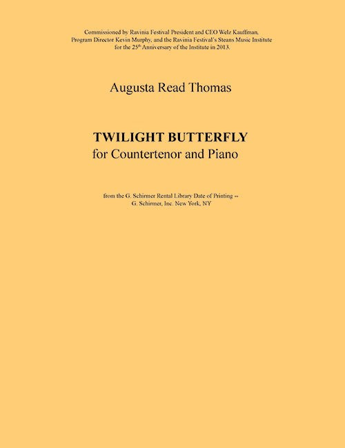 Twilight Butterfly (for countertenor and piano)