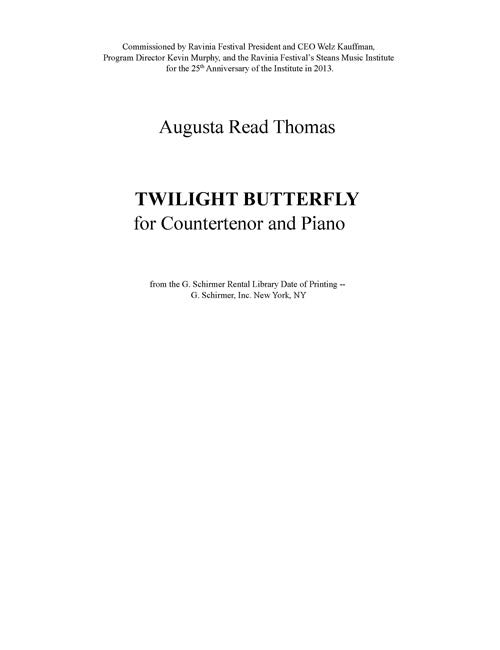 Twilight Butterfly (for countertenor and piano)