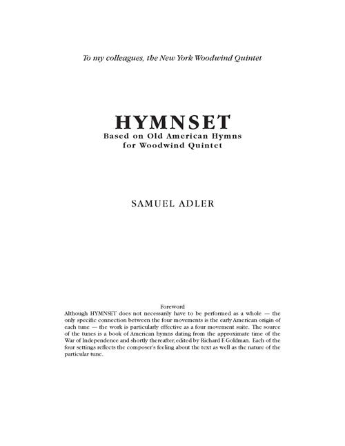 Hymnset (for wind quintet)