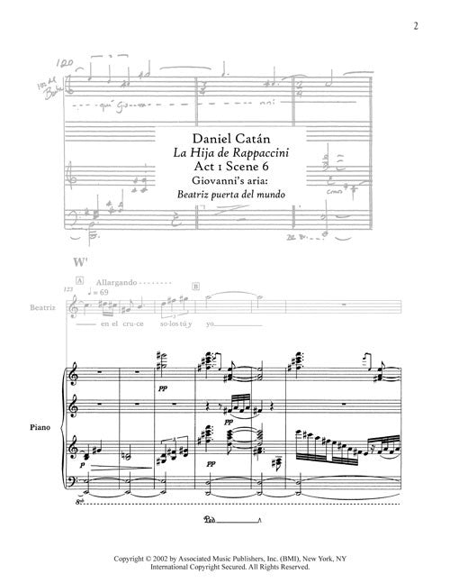 Beatriz puerta del mundo (Giovanni's aria, from "Rappaccini's Daughter")