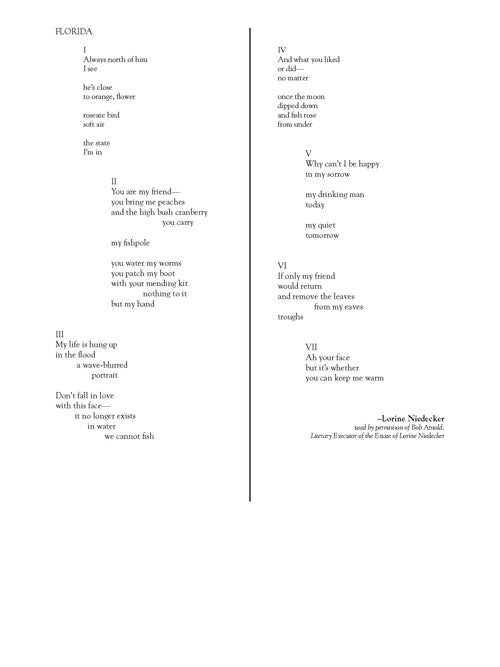 Seven Poems of Lorine Niedecker