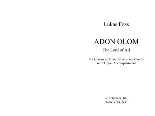 Adon Olom (The Lord of all)
