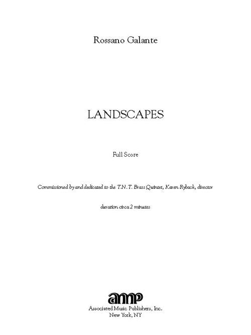 Landscapes - for brass quintet