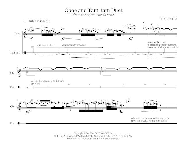 Oboe and Tam-tam Duet (from Angel's Bone)