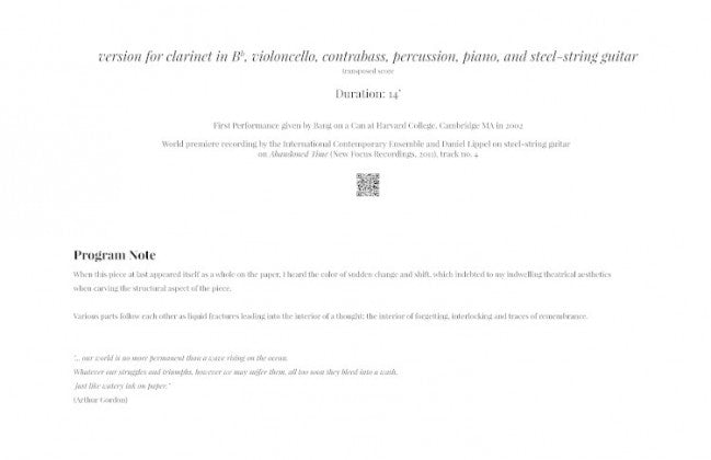 Vicissitudes No. 1 (clarinet version)