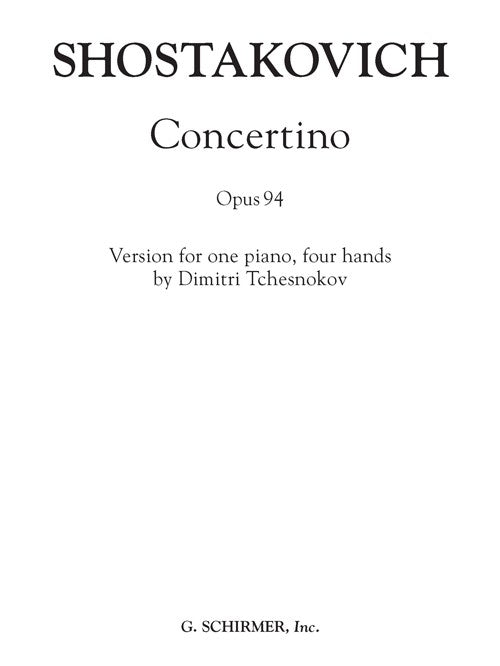 Concertino Op. 94, Version for One Piano, Four Hands