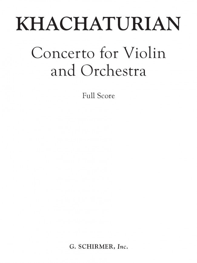 Concerto for Violin and Orchestra