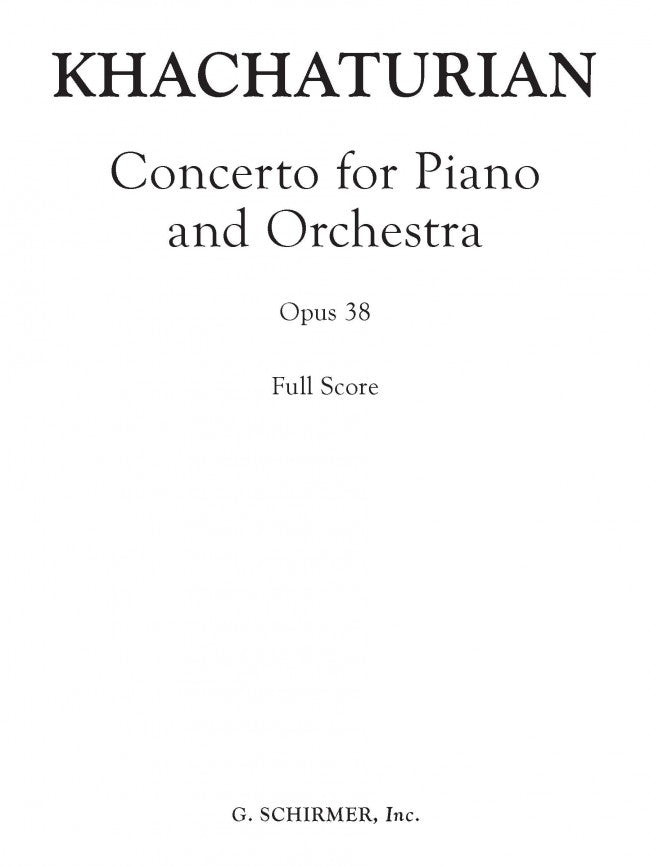 Concerto for Piano and Orchestra Op. 38