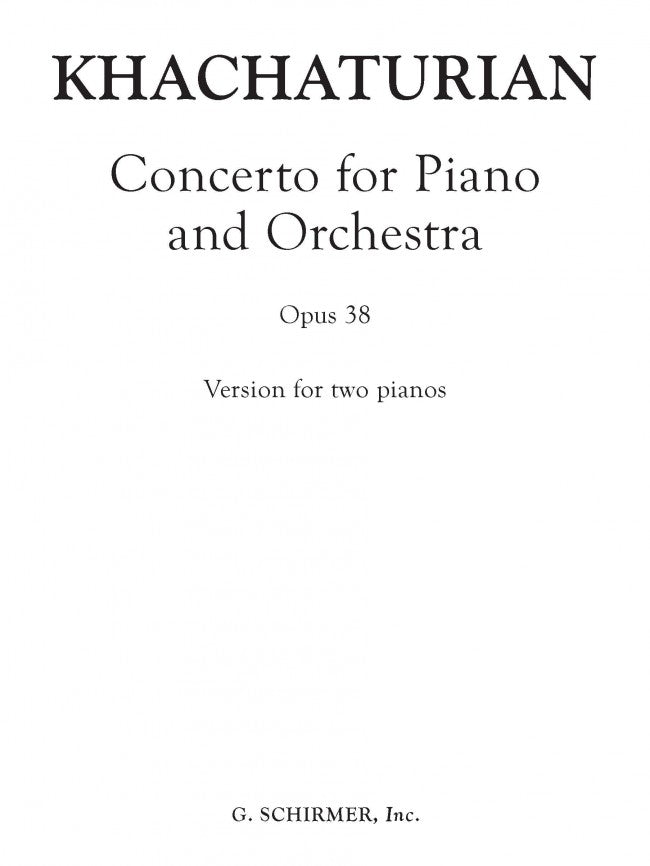 Concerto for Piano and Orchestra Op. 38 (Version for Two Pianos)