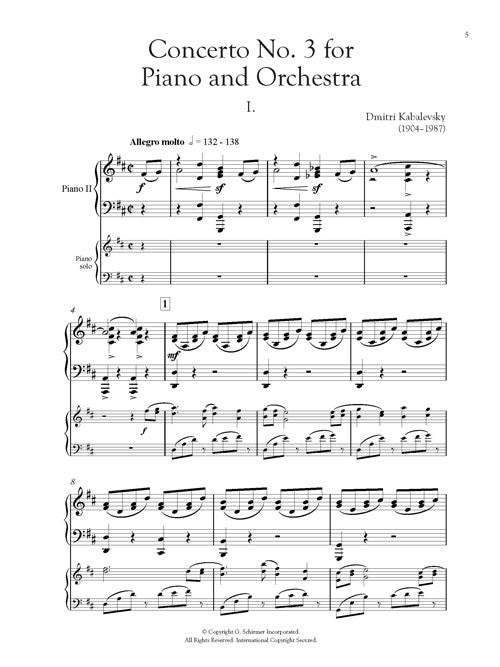 Concerto No. 3, Op. 50 for Piano (Version for Two Pianos)