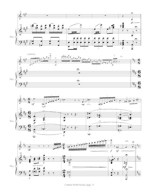 Carmen Fantasie - reduction for guitar and piano