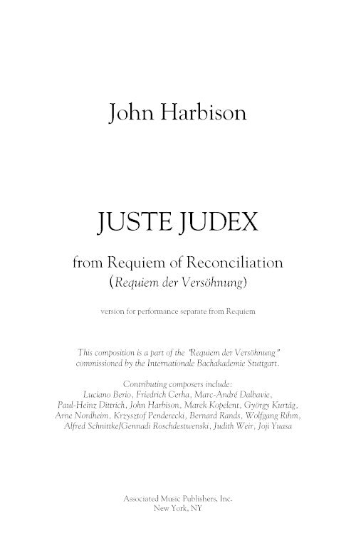 Juste Judex from Requiem of Reconciliation