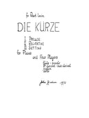 Die Kürze - set of score and parts - Digital (Not Printable)