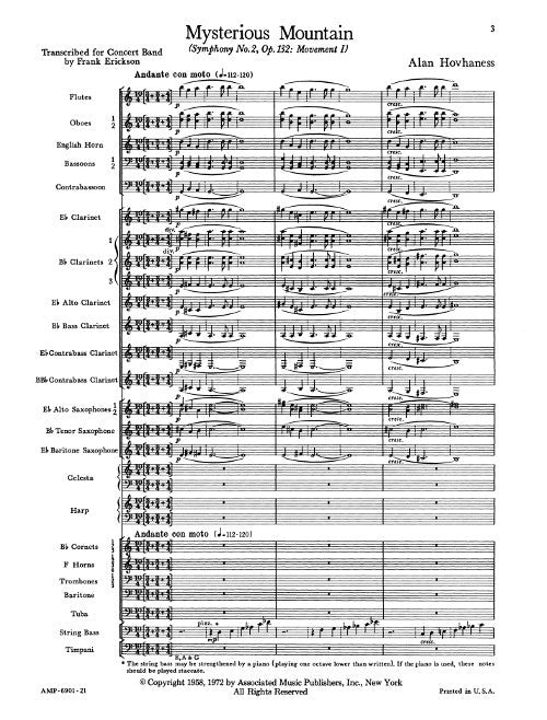 Mysterious Mountain, from Symphony No. 2, for band