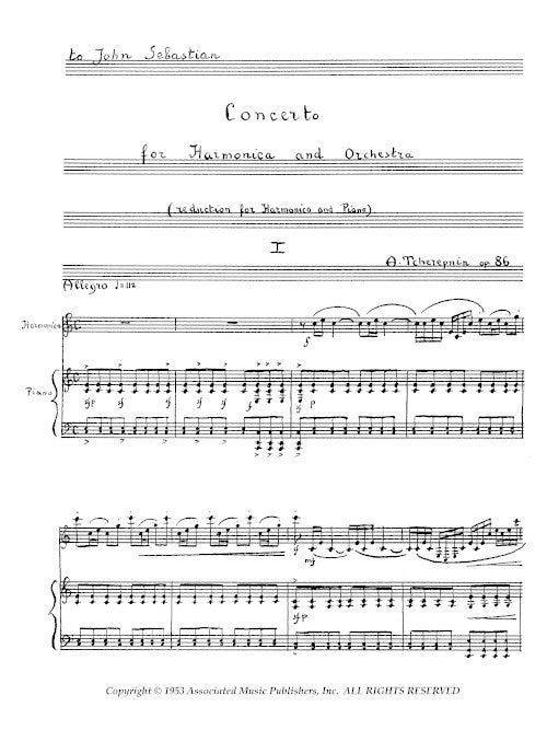 Concerto for Harmonica - piano reduction