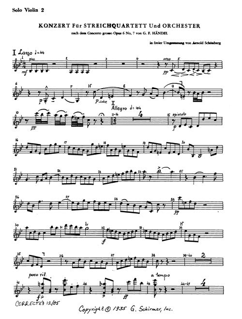 Concerto for String Quartet (after G.F. Händel’s Concerto Grosso, Op. 6, No. 7)