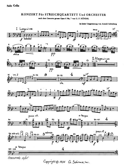 Concerto for String Quartet (after G.F. Händel's Concerto Grosso, Op.